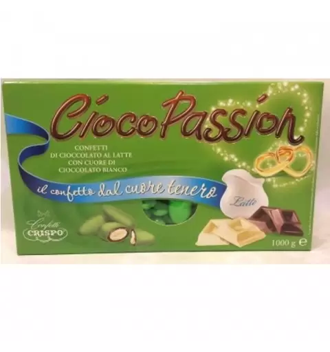 CONFETTI CRISPO CIOCOPASSION VERDI CIOCCOLATO BIANCO  A LATTE