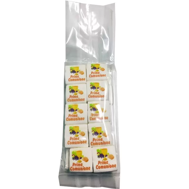 MINI MARSHMALLOW QUADRATINO STAMPA " PRIMA COMUNIONE "