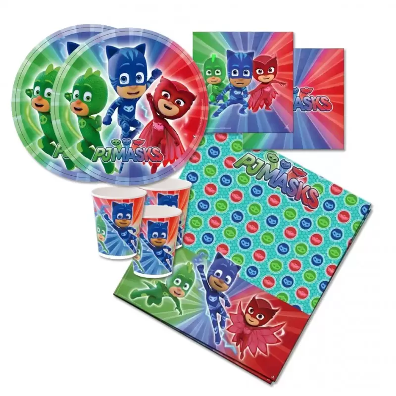 KIT N 3 - ADDOBBI COMPLEANNO SUPER PIGIAMINI PJMASKS