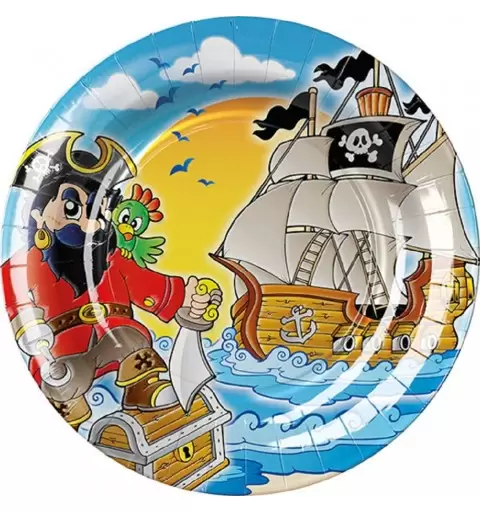 PIATTI GALEONE DEI PIRATI 8 PZ
