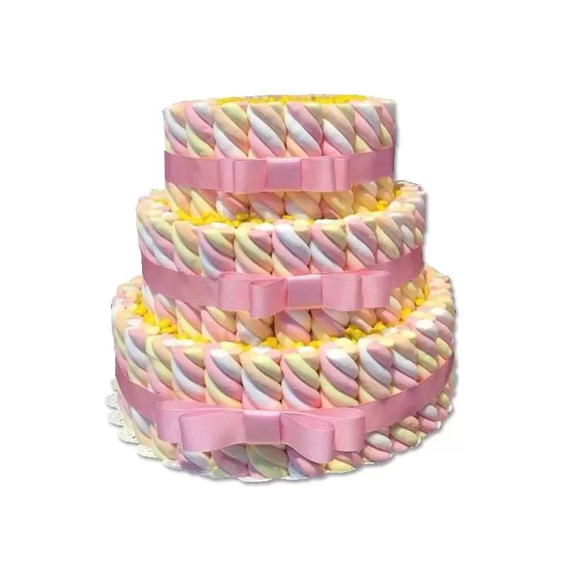 TORTA DI MARSHMALLOW TRECCE MULTICOLORE KIT FAI DA TE