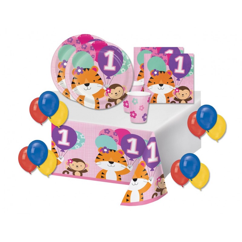 KIT N 4 - COORDINATO PRIMO COMPLEANNO 1 ANNO ONE IS FUN - GIRL