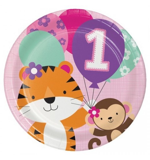 KIT N 4 - COORDINATO PRIMO COMPLEANNO 1 ANNO ONE IS FUN - GIRL
