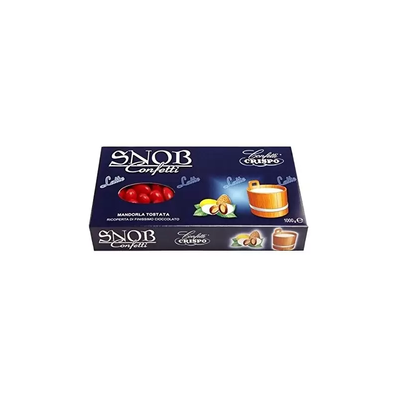 CRISPO CONFETTI SNOB AL LATTE ROSSI 2 KG + 100 BIGLIETTINI BOMBONIERA LAUREA