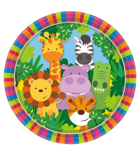 KIT N 3 COORDINATO COMPLEANNO BAMBINI WILD KINGDOM ANIMALETTI ANIMALI FORESTA