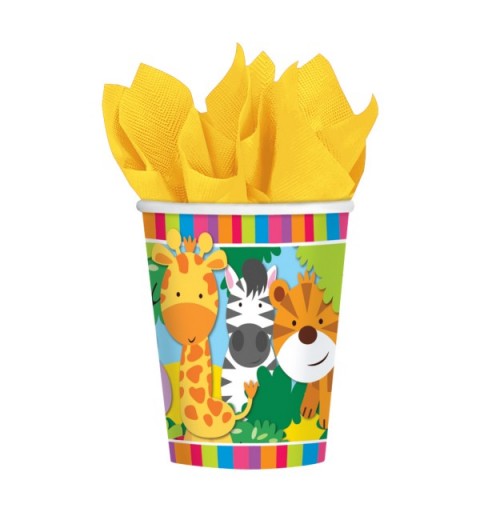 KIT N 3 COORDINATO COMPLEANNO BAMBINI WILD KINGDOM ANIMALETTI ANIMALI FORESTA