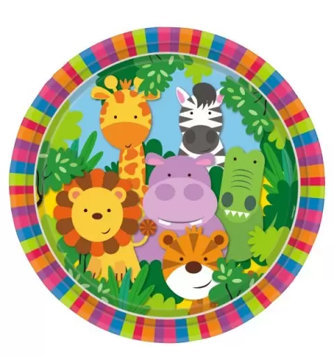 IRPot - KIT 9 COORDINATO COMPLEANNO WILD KINGDOM BAMBINO ANIMALI FORESTA INVITI