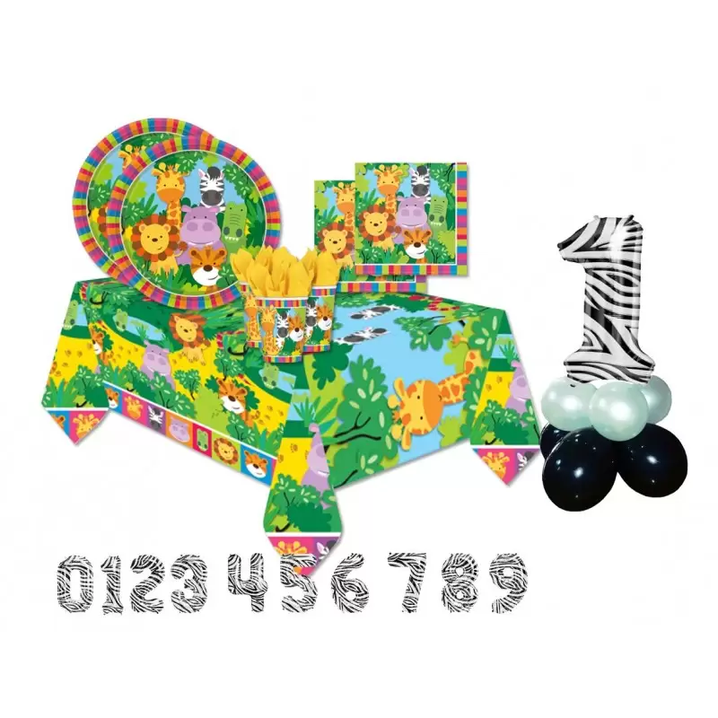 KIT N 48 - COORDINATO COMPLEANNO WILD KINGDOM