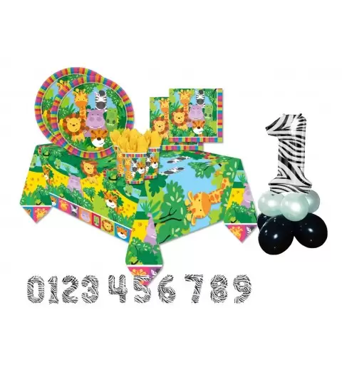 KIT N 48 - COORDINATO COMPLEANNO WILD KINGDOM