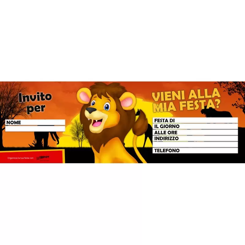 Inviti compleanno Re Leone