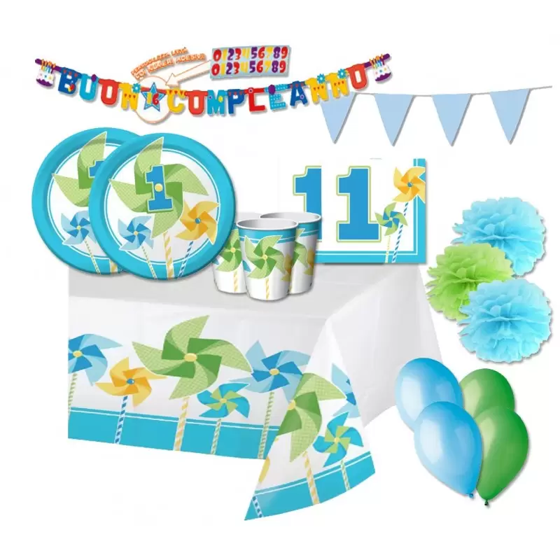 KIT N 46 - COORDINATO GIRANDOLA CELESTE 1 ANNO