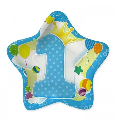 KIT N 46 - COORDINATO DECORAZIONI COMPLEANNO 1 ANNO STELLA CELESTE