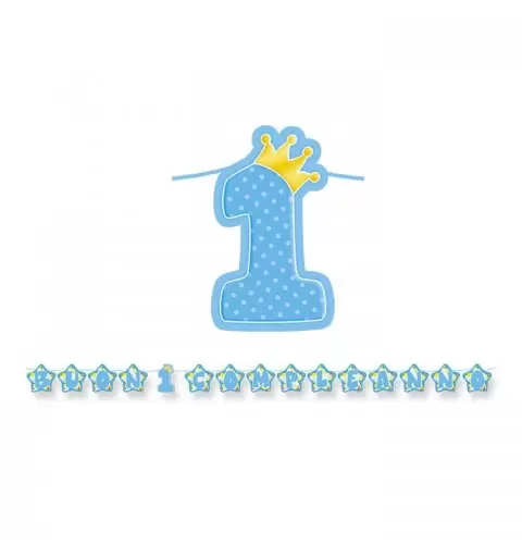 KIT N 46 - COORDINATO DECORAZIONI COMPLEANNO 1 ANNO STELLA CELESTE