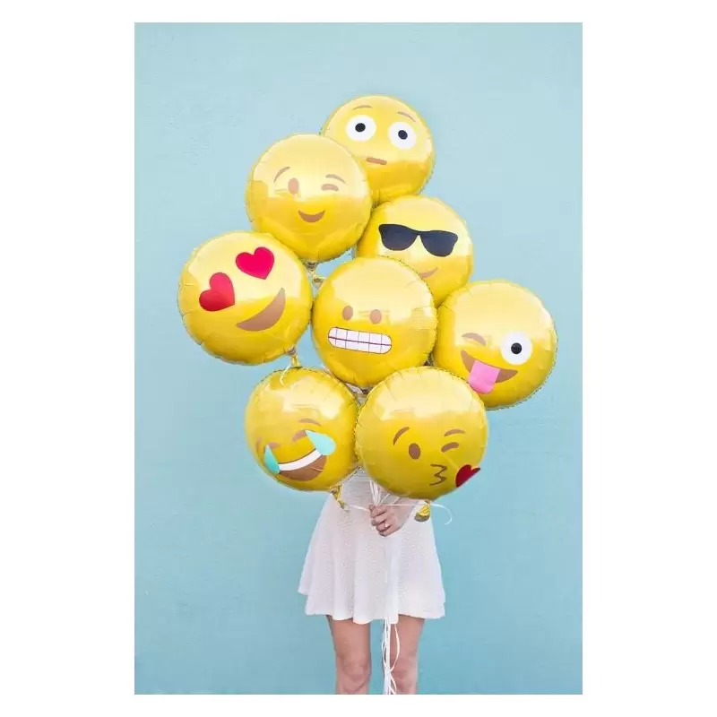 BOUQUET PALLONCINI FOIL EMOTICON SMILE FACCINE 7 PZ