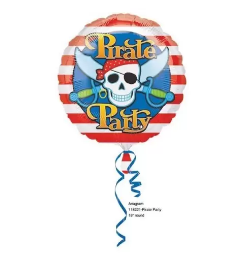 7A118221 PALLONCINO FOIL PIRATI  ADDOBBI COMPLEANNO BAMBINI