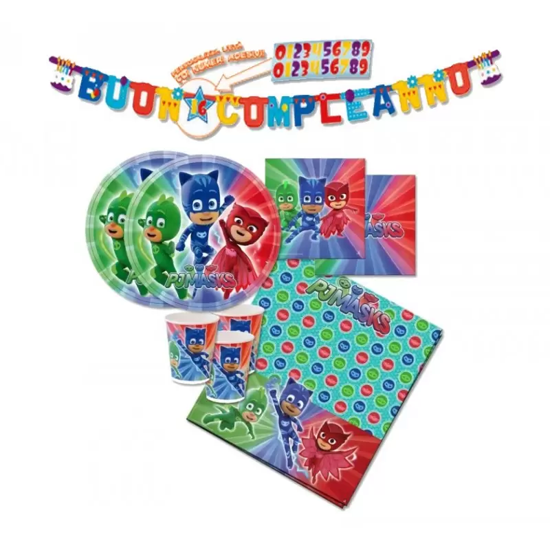 KIT N 13 - SUPER PIGIAMINI COORDINATO TAVOLA PJMASKS