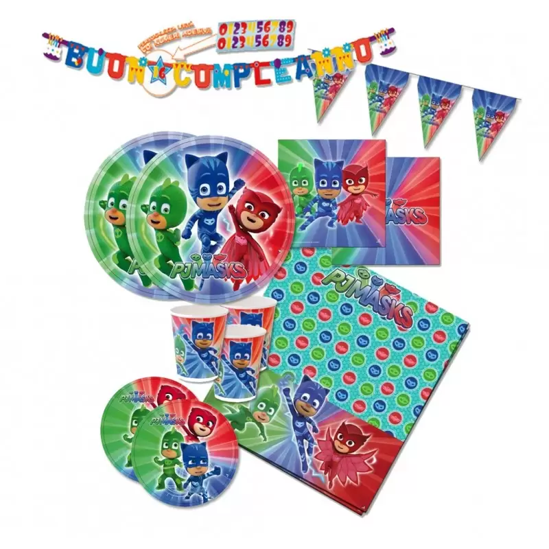 KIT N 44 - PJ MASKS SUPER PIGIAMINI COORDINATO TAVOLA