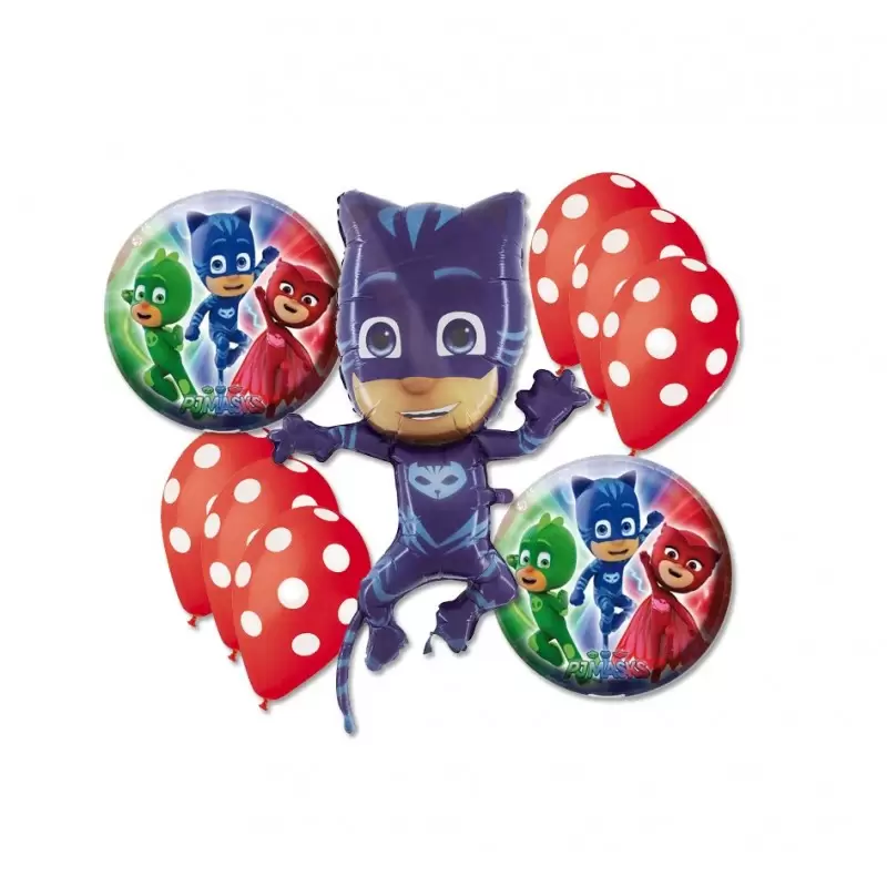 BOUQUET N 5 - PALLONCINI FOIL SUPER PIGIAMINI - PJ MASKS