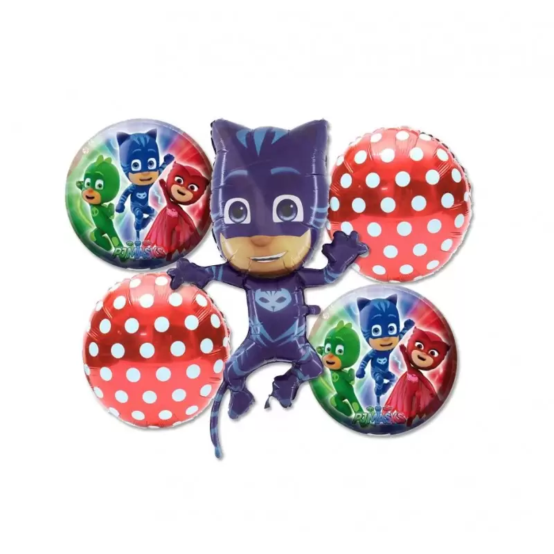 BOUQUET N 8 - SUPER PIGIAMINI - PJ MASKS - PALLONCINI