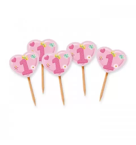 STUZZICADENTI / PICKS 1 ANNO CUORE ROSA 75 PZ 72351
