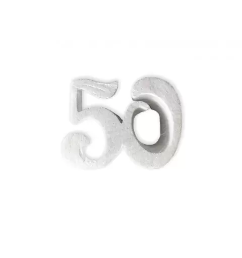 DECORAZIONE N 50 IN POLISTIROLO 2 PZ  ANNIVERSARIO COMPLEANNO