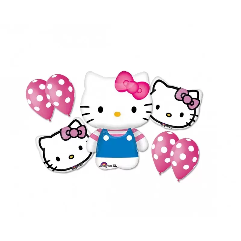 BOUQUET COMPOSIZIONE PALLONCINI N 5 HELLO KITTY