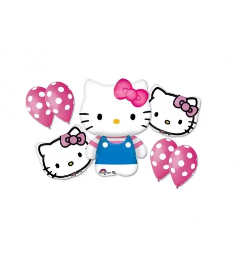 BOUQUET COMPOSIZIONE PALLONCINI N 5 HELLO KITTY