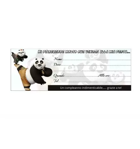 INVITI DA STAMPARE KUNG FU PANDA