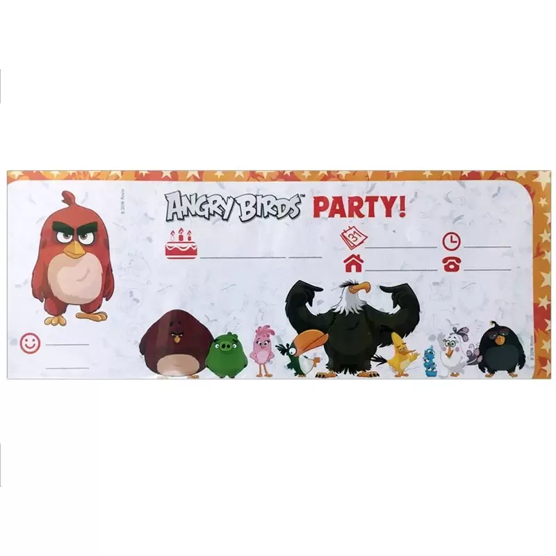 BLOCCHETTO INVITI PER FESTA COMPLEANNO ANGRY BIRDS