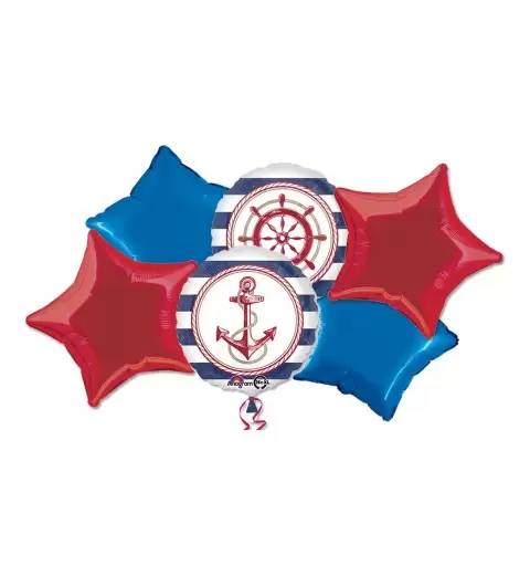 BOUQUET PALLONCINI FOIL N 7 ANCORA - TIMONE - NAUTICA