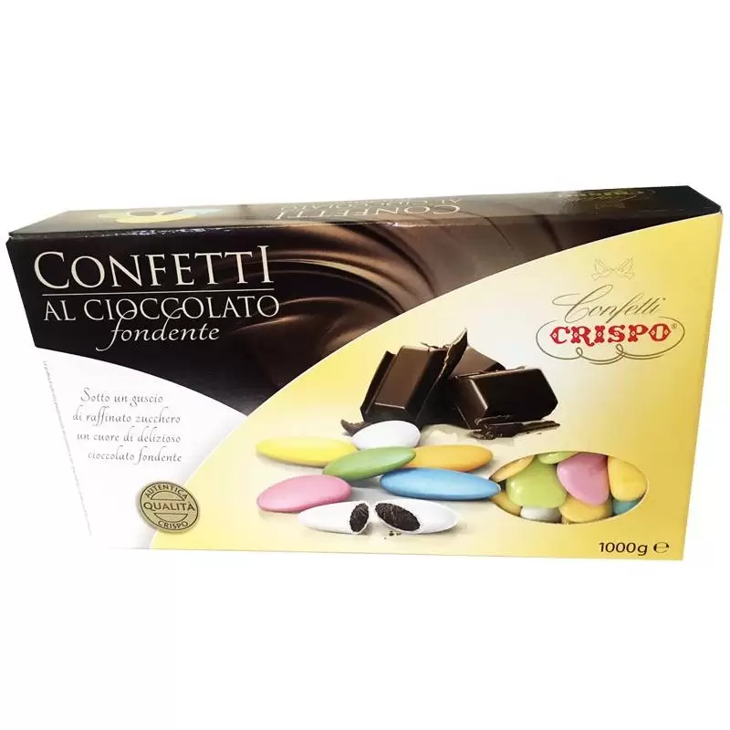 AMORINI - CONFETTI CRISPO CUORE MULTICOLORE AL CIOCCOLATO FONDENTE 1 KG