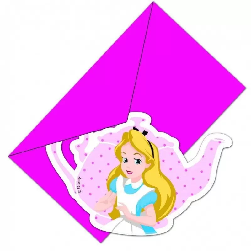 INVITI COMPLEANNO ALICE NEL PAESE DELLE MERAVIGLIE 6 PZ