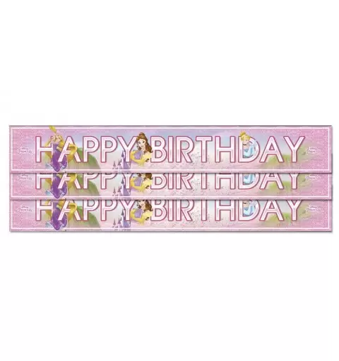 3 STRISCIONI BUON COMPLEANNO PRINCIPESSE DISNEY