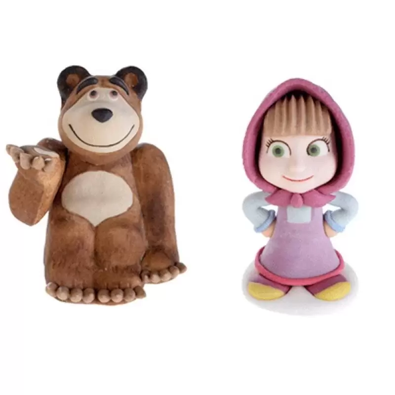 MASHA E ORSO SOGGETTI DECORATIVI IN ZUCCHERO PER TORTE