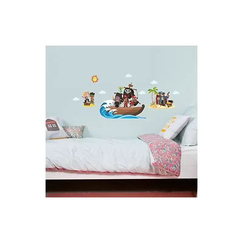 ADESIVI STICKERS 2 FOGLI WALLKID233 PIRATI