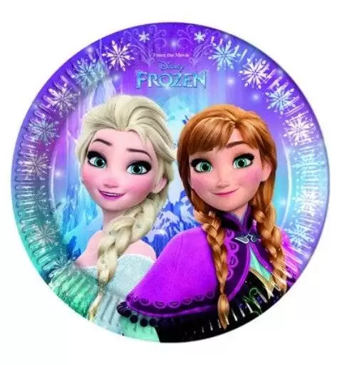 KIT N5 107 PZ COMPLEANNO BAMBINA PRINCIPESSA FROZEN + 18 BOLLE DI SAPONE