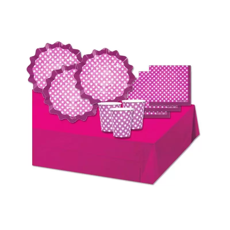 KIT N16 COMPLEANNO STELLE FUCSIA