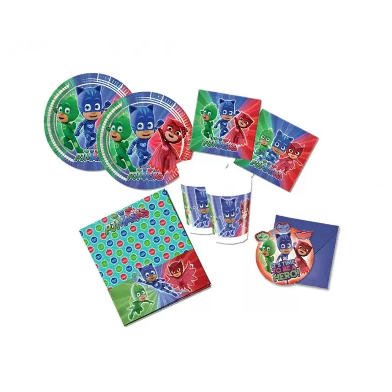 KIT N 9 - COORDINATO COMPLEANNO SUPER PIGIAMINI - PJ MASKS