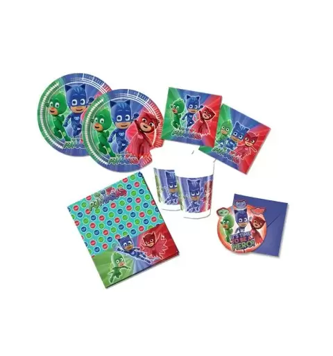 KIT N 9 - COORDINATO COMPLEANNO SUPER PIGIAMINI - PJ MASKS