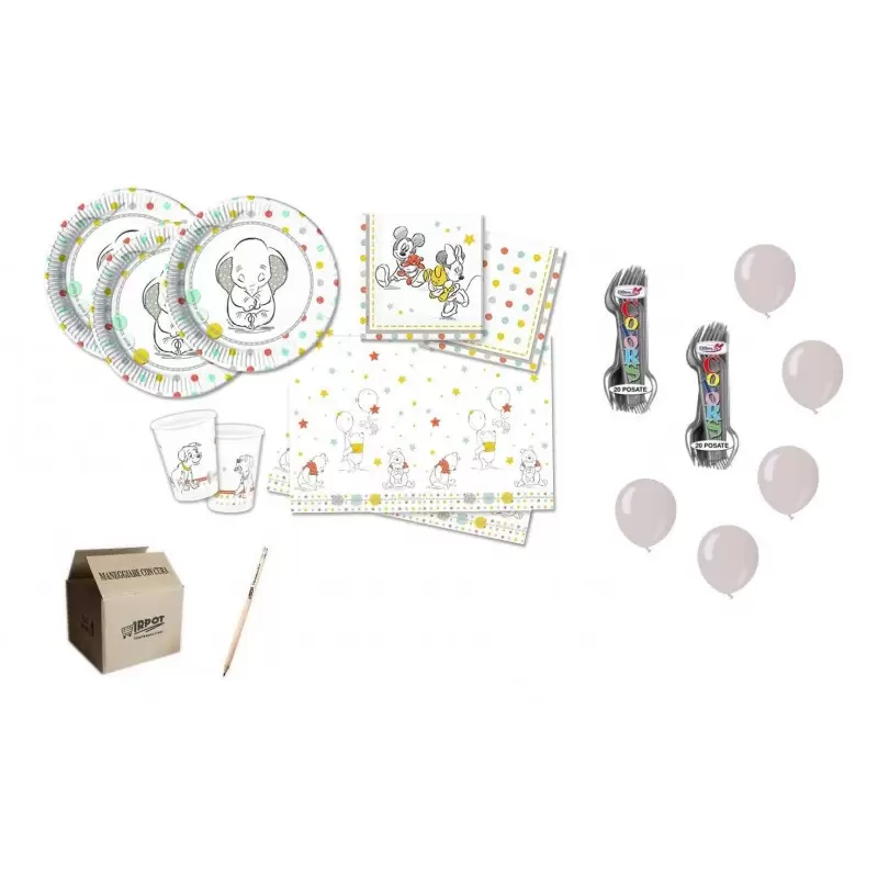 KIT TAVOLA COMPLEANNO N.6 BABY DISNEY SHOWER