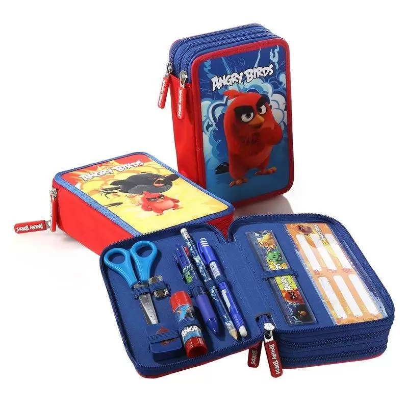 ASTUCCIO TRIPLO SCUOLA ANGRY BIRDS 162366 GRAFICHE ASSORTITE
