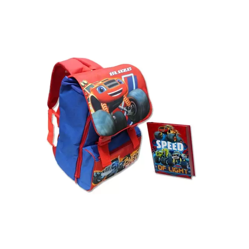 SET SCUOLA ZAINO SCUOLA PRIMINO BLAZE E LE MEGA MACCHINE + DIARIO