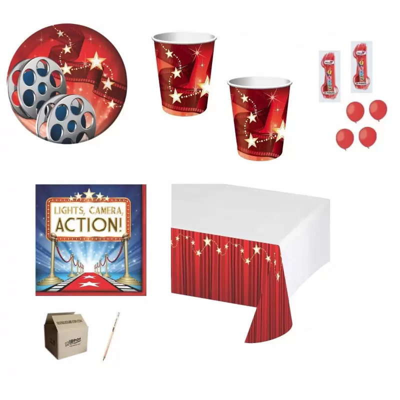 KIT N.6 HOLLYWOOD LIGHT + FORCHETTE PALLONCINI ROSSI