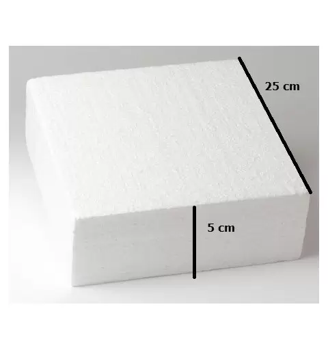 2 BASE PER TORTA A FORMA QUADRATA 25X25X5 CM