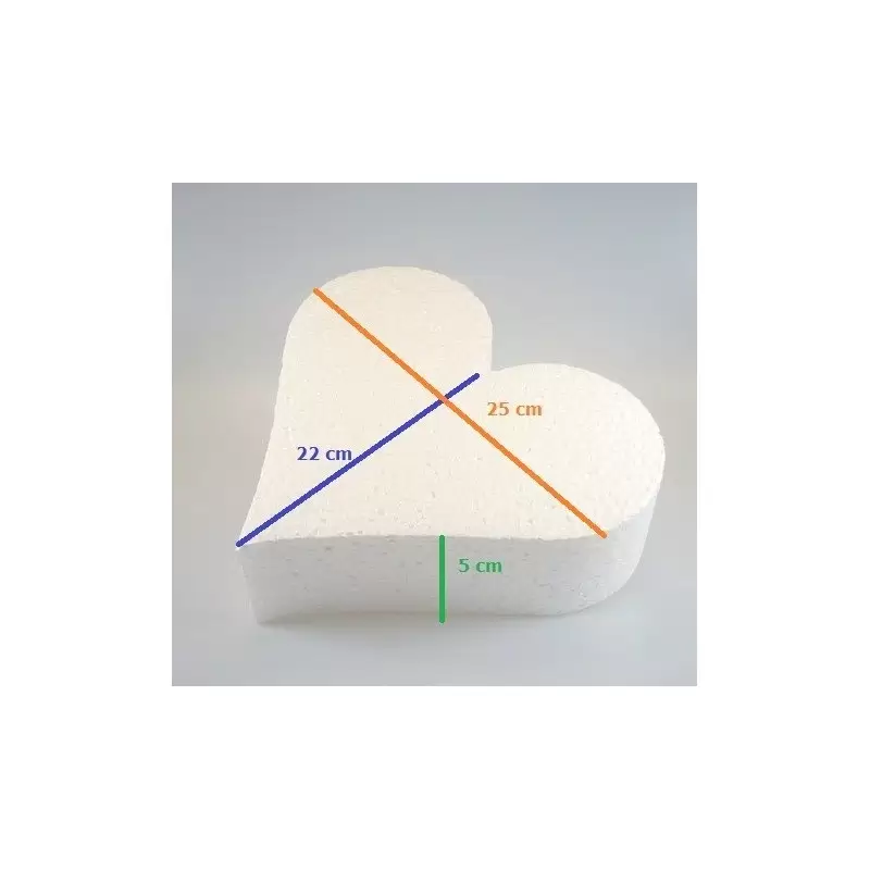 2 BASE PER TORTA A FORMA DI CUORE 25X22X5 CM