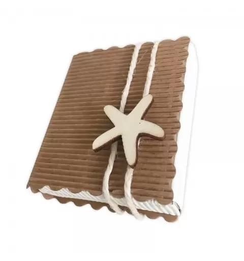 SEGNAPOSTO PORTACONFETTI LIBRO CON STELLA IN LEGNO KIT 20 PZ