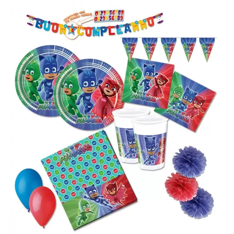 kit n 55 - SUPER PIGIAMINI - PJ MASKS ACCESSORI FESTA
