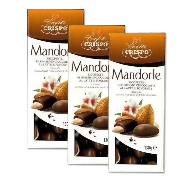 CRISPO - MANDORLE CIOCCOLATO - 3 CONFEZIONI