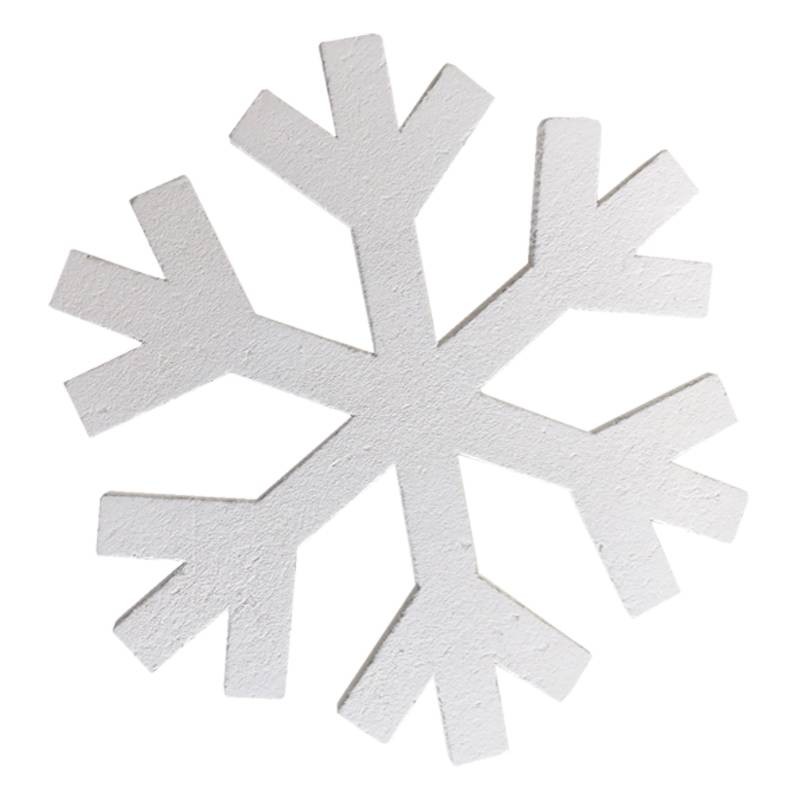 Fiocco di Neve Bianco Floccato 40 cm Decorazioni Natalizie - IVOSTORE