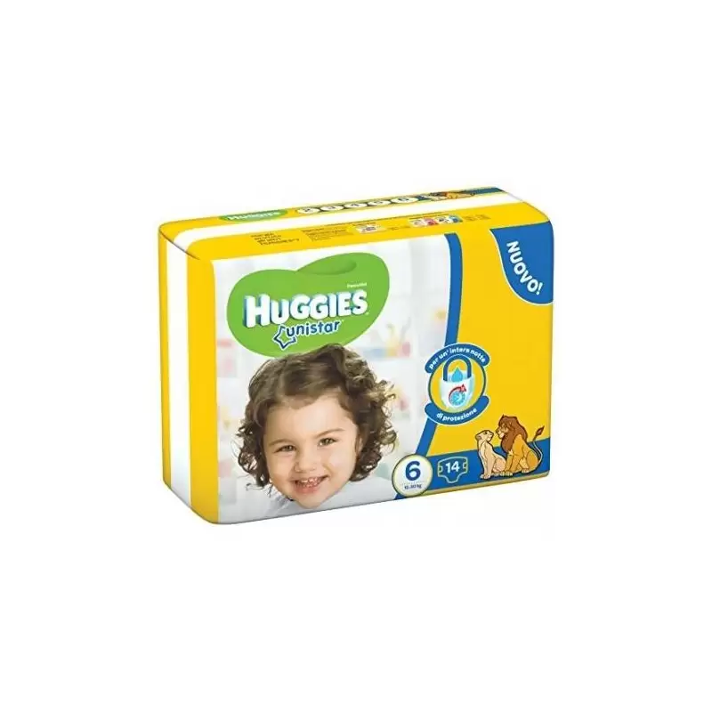 8 CONFEZIONI PANNOLINI HUGGIES UNISTAR TAGLIA 6 112 PEZZI